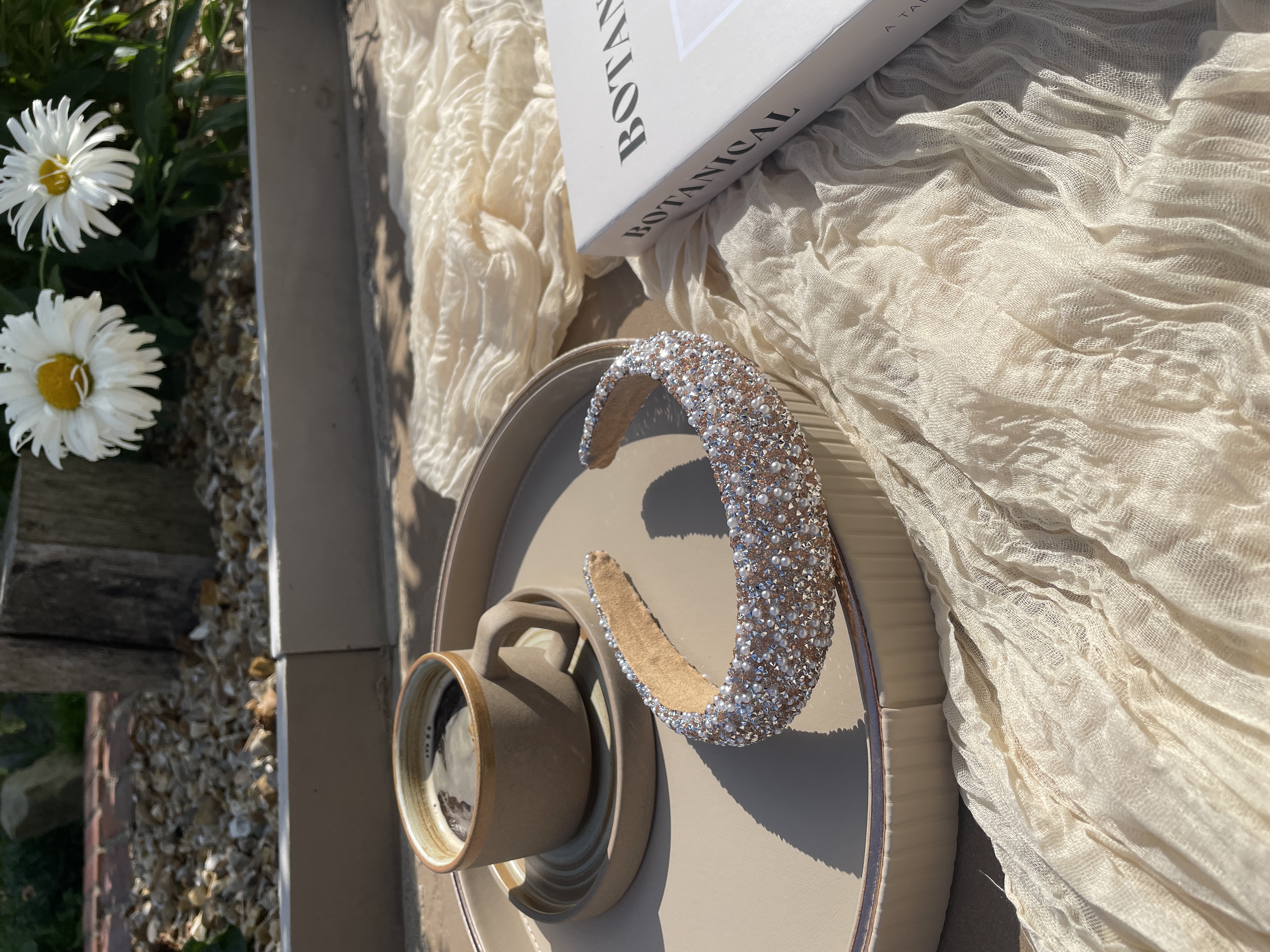 Crystal Padded Headband - Champagne