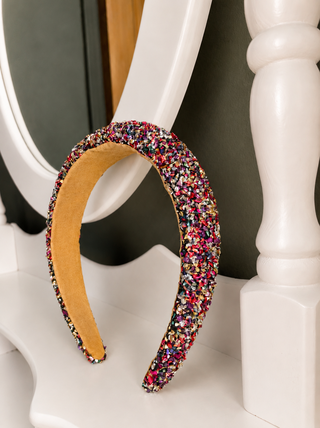Crystal Padded Headband - Rainbow