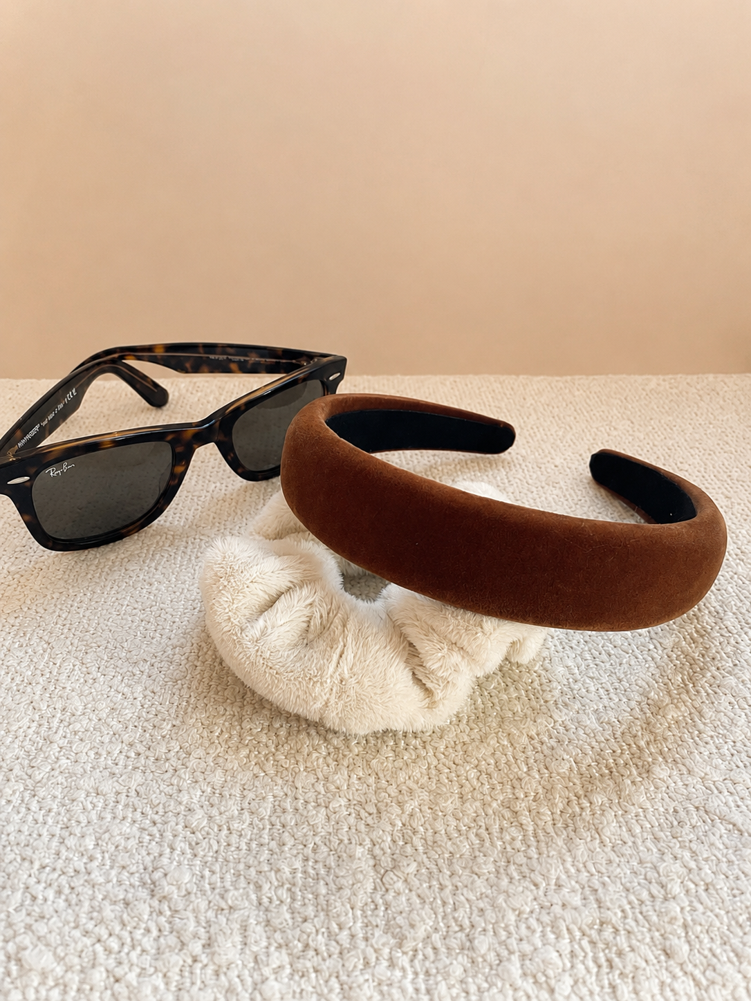 Velvet Padded Headband - Coffee
