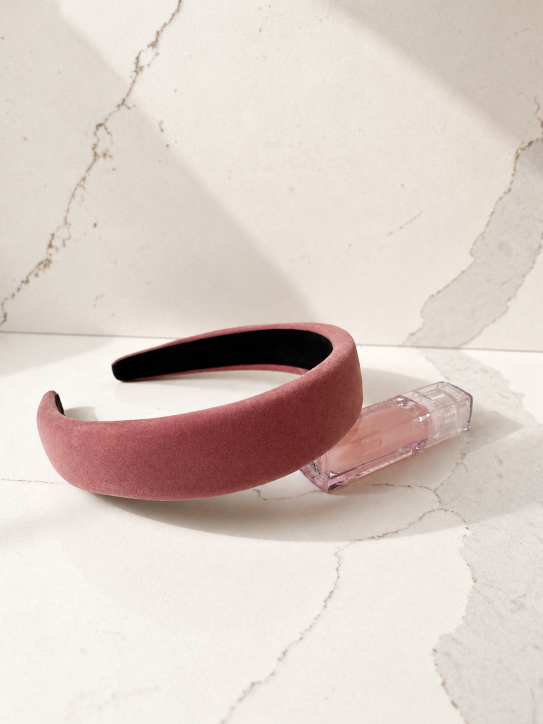 Velvet Padded Headband - Blush