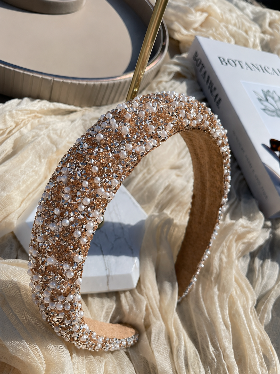 Crystal Padded Headband - Champagne