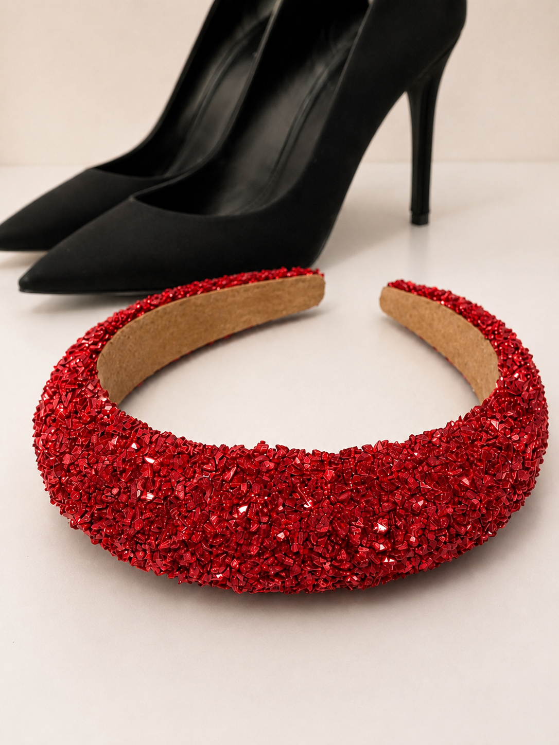 Crystal Padded Headband - Ruby