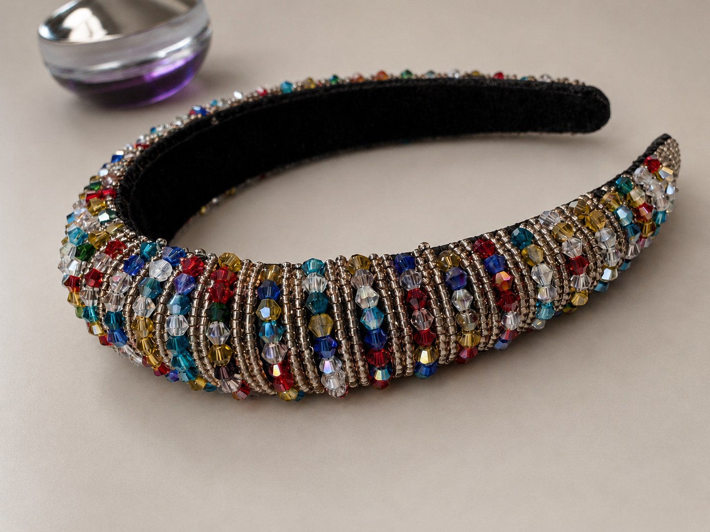 Crystal Beaded Headband - Rainbow