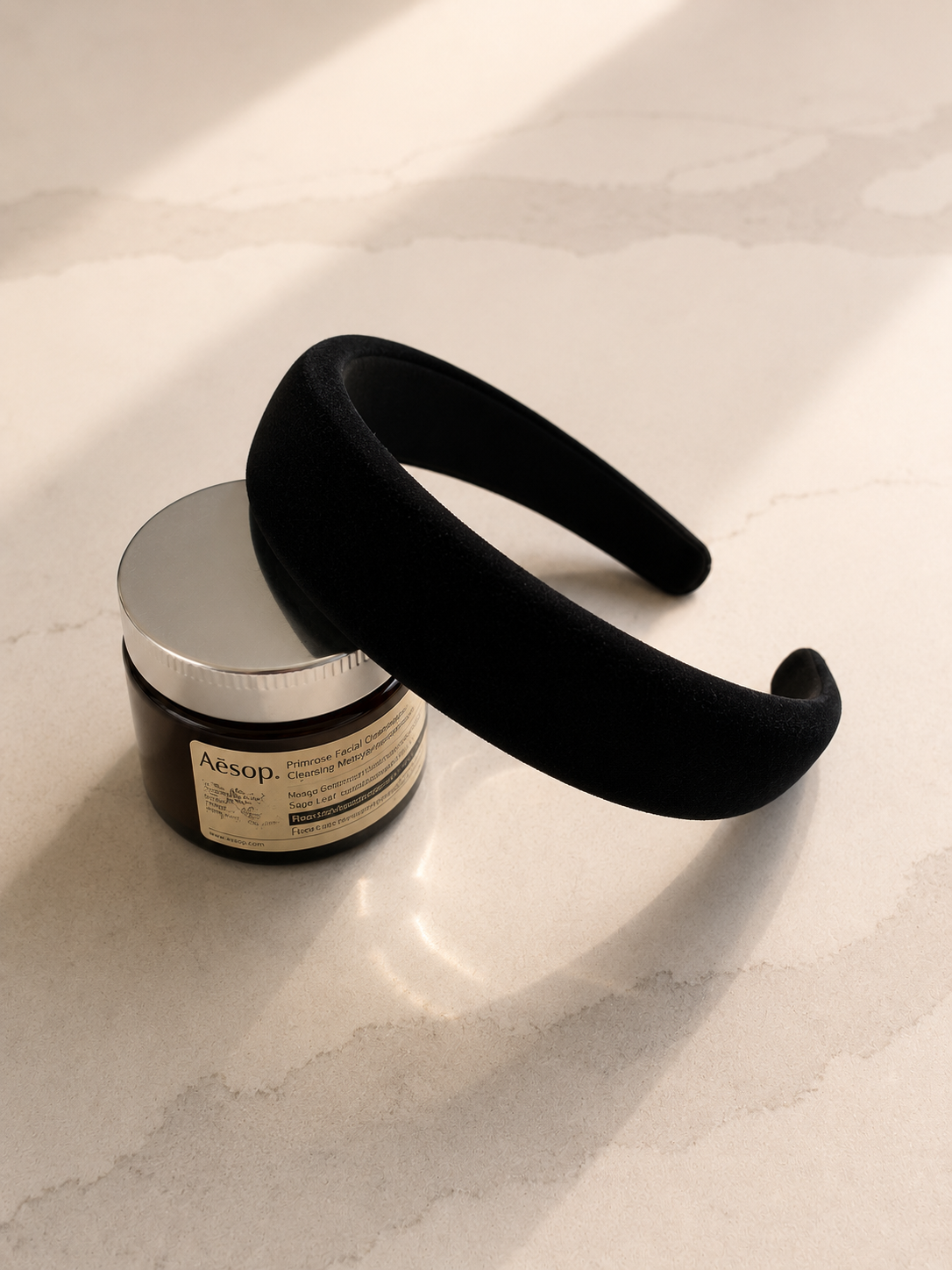 Velvet Padded Headband -Black