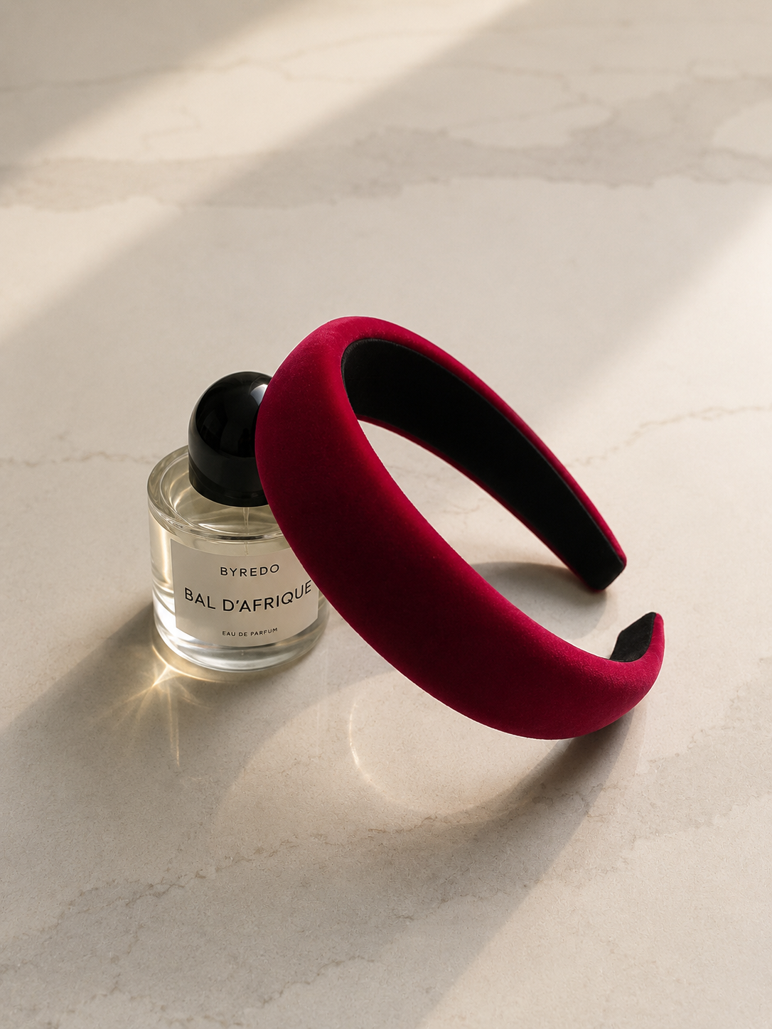 Velvet Padded Headband - Burgundy